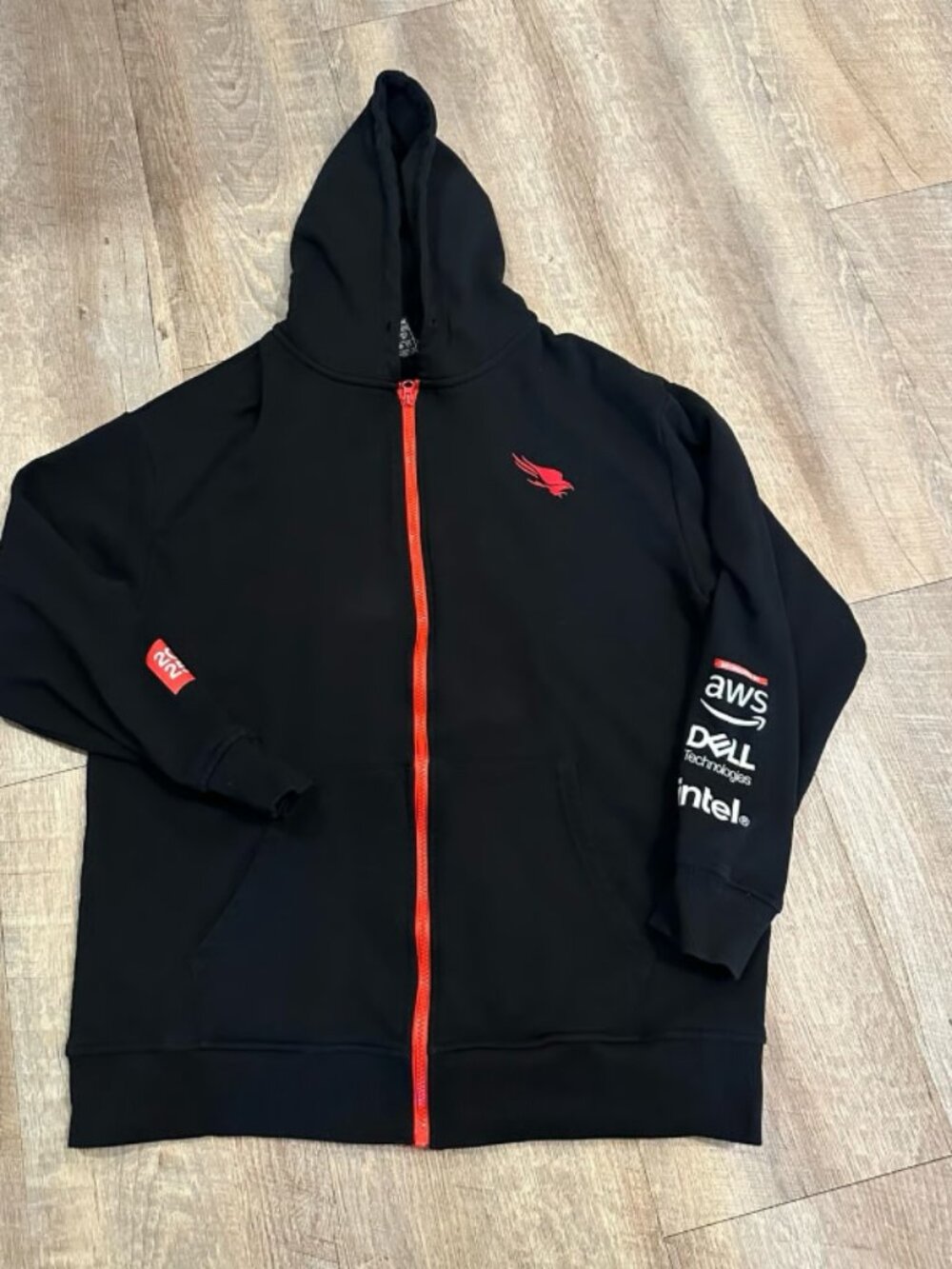 CrowdStrike fal.con 2025 Full Zip Hoodie Mens XL AWS Dell Intel Tech